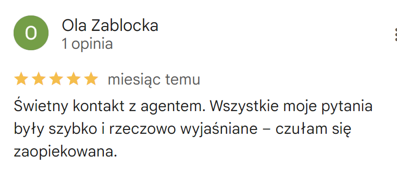 Opinia o biurze nieruchomości Cosquare Ola